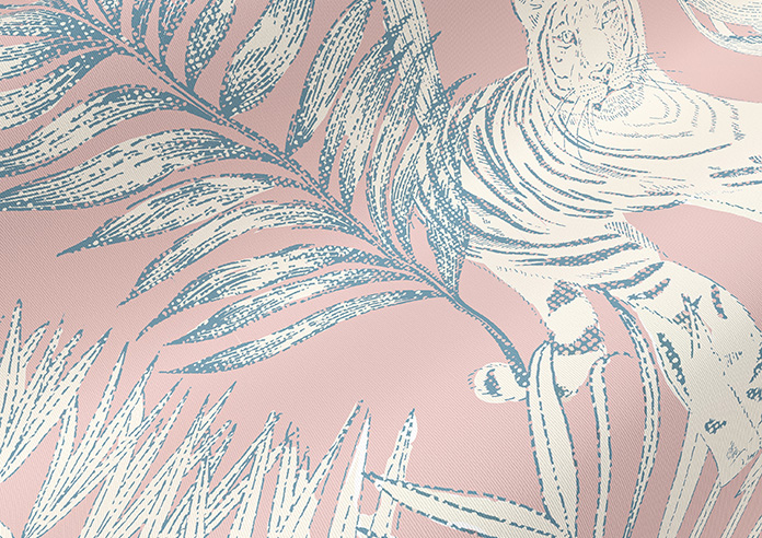 Tropical Wildcats, Salmon Pink - Twist&Fit Roller Blind - Image 4